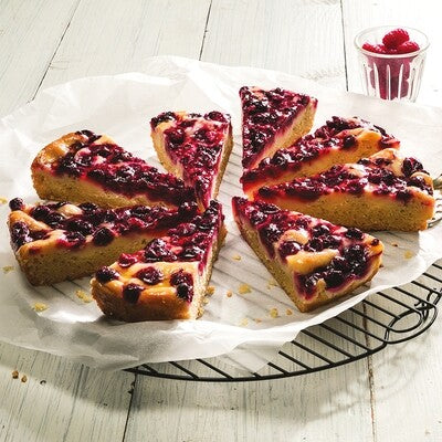 Raspberry Hazelnut Tart Cut into 12 portions, Vegan 1350G