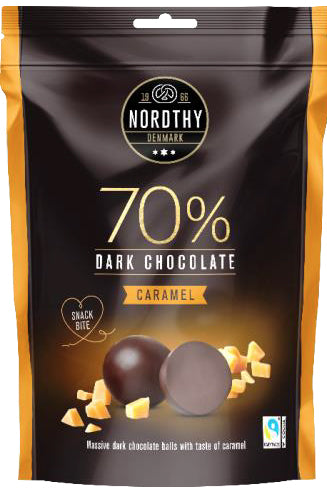 70 % Mørke Chokoladekugler Karamel 32 x 90G