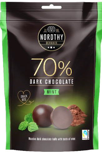 70 % Mørke Chokoladekugler Mint 32 x 90G