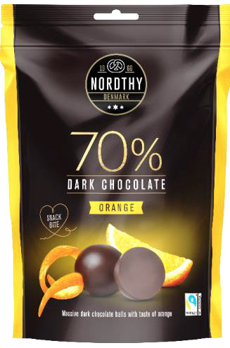 70 % Mørke Chokoladekugler Orange 32 x 90G